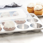 12-Cup Muffin Pan W/ High Dome Lid 34 x 25 x 8cm