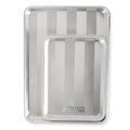 Nested metal baking pans set, chevron embossing, two tray sizes