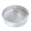 Round silver layer cake pan with prism chevron base pattern