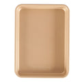 Nonstick quarter sheet baking pan, square tray with raised edges in light beige