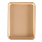 Nonstick quarter sheet baking pan, square tray with raised edges in light beige