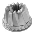 Kugelhopf bundt cake pan, silver metal with fluted ridges and center tube